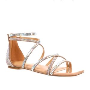 Elegant Strappy Sandals with Rhinestone Embellishments,Thalia Sodi  Size 6.5